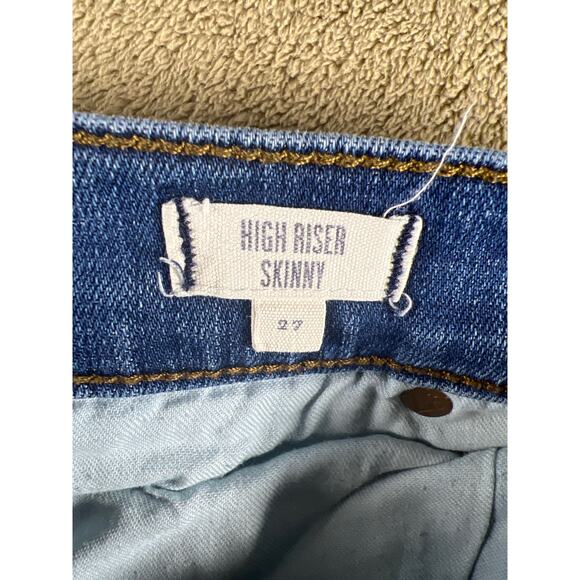 Madewell, 10" High Riser Skinny Stretch Jeans Light Wash Blue Denim, Size: 27 - Picture 10 of 14